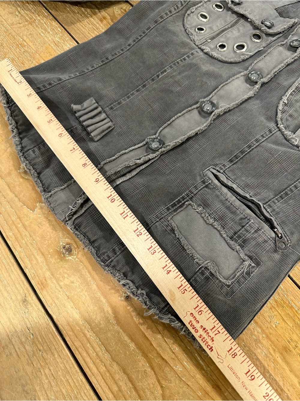 Miss Luna Distressed Utility Moto Jacket Y2K Grunge Avant Garde Patchwork M - Picture 14 of 16
